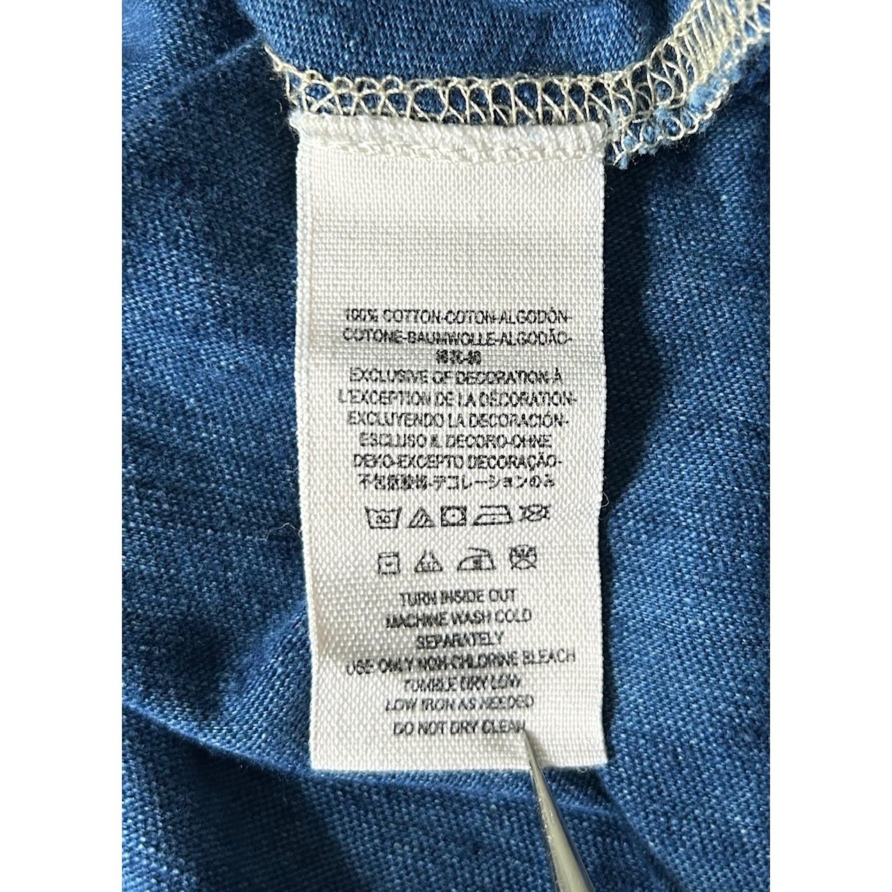 Free People XS Cotton Oversized Loves This Henley Indigo Chambray Tunic Top