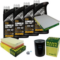 Mann Inspektionspaket 4L Mannol Longlife 504/507 5W-30 FüR Audi A6 1.9 TDI
