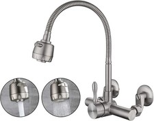 WAZZJ-Kitchen Wall Faucet Brushed Nickel Mounted