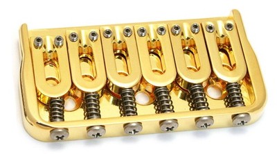 Hipshot 41060G 6-String Hardtail Fixed Electric Guitar Bridge .125'' - GOLD