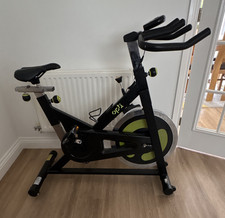 OPTi Aerobic Training Cycle Exercise Bike Adjustable Seat/Resistance Black Green