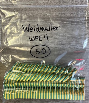 Weidmuller WPE 4 Din Rail Mount Ground Terminal Block, Qty:50