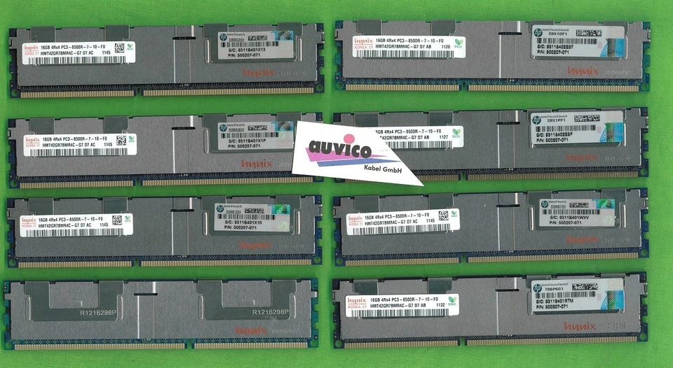 8 Stück hynix 16GB Server RAM 4Rx4 PC3-8500R-7-10-F0 #S5