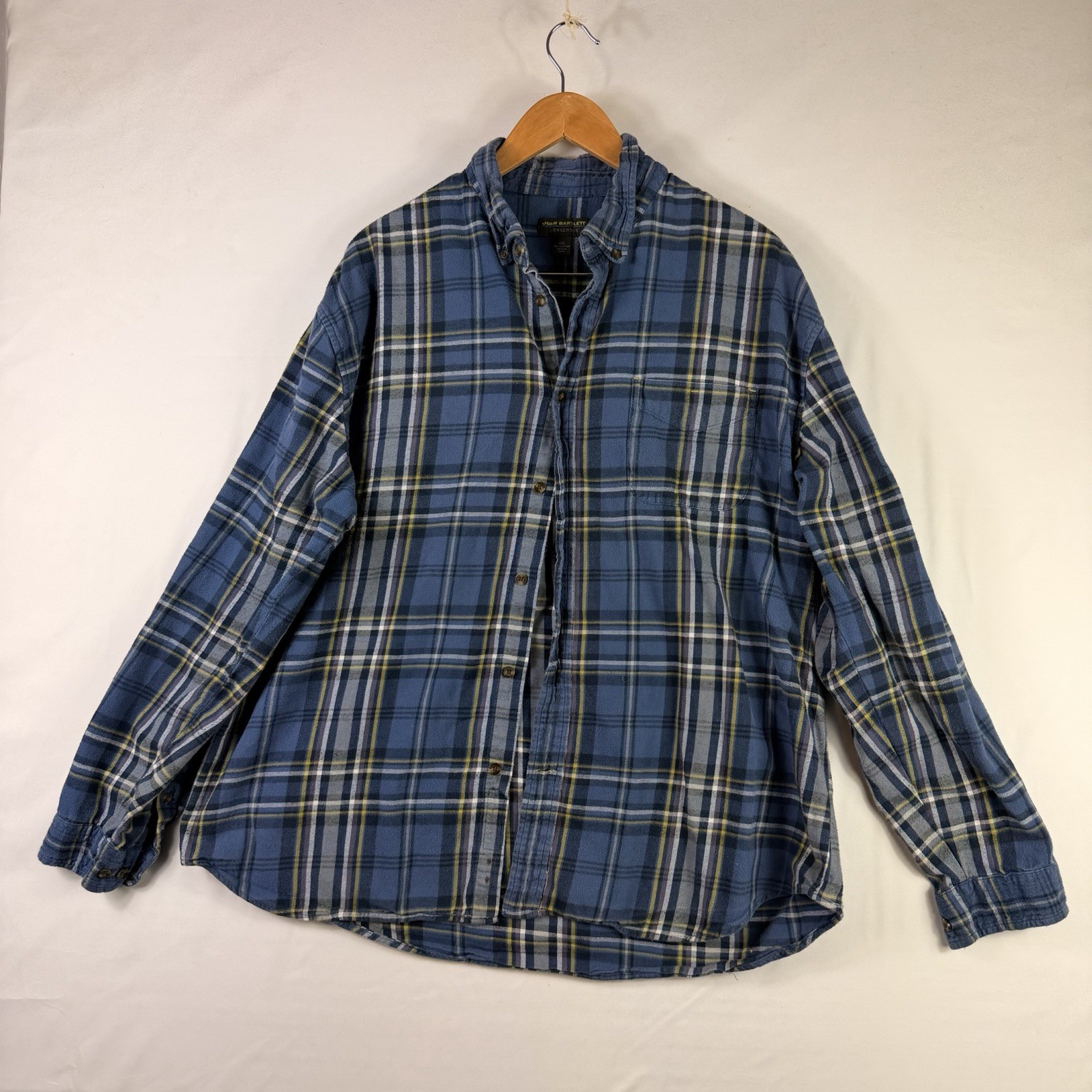 John Bartlett Consensus Blue Flannel Button Up Sh… - image 1
