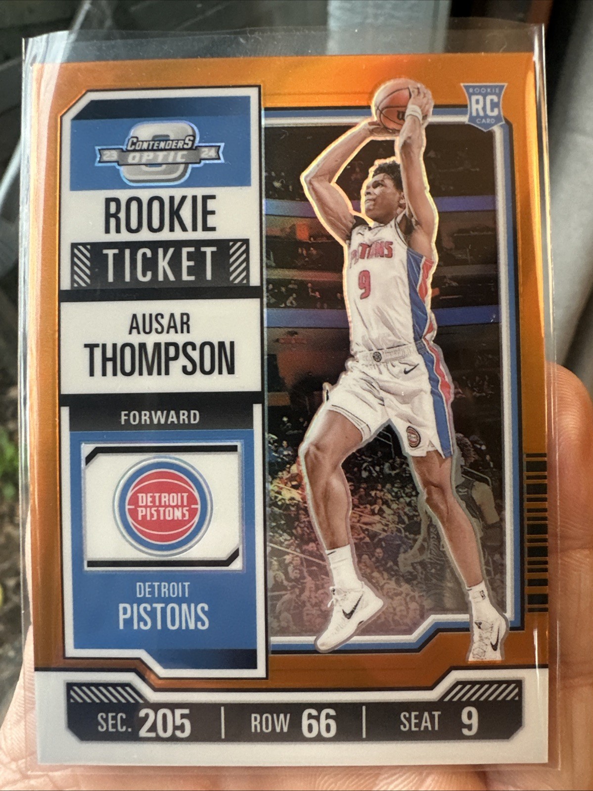 2023-24 Panini Contenders Optic - Rookies Ausar Thompson #9 Orange Prizm /49 RC