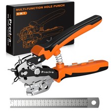 Hole Punch Plier, Revolving Punch Hole Tool with V-Shaped Cutting Edge Design...