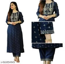 Women's  Girls Beautifull Kurta Pant Set Wine Colour