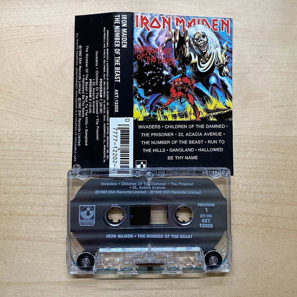 Iron Maiden The Number of the Beast Cassette 1982 EMI PLAY TESTED Foto 3 de 4