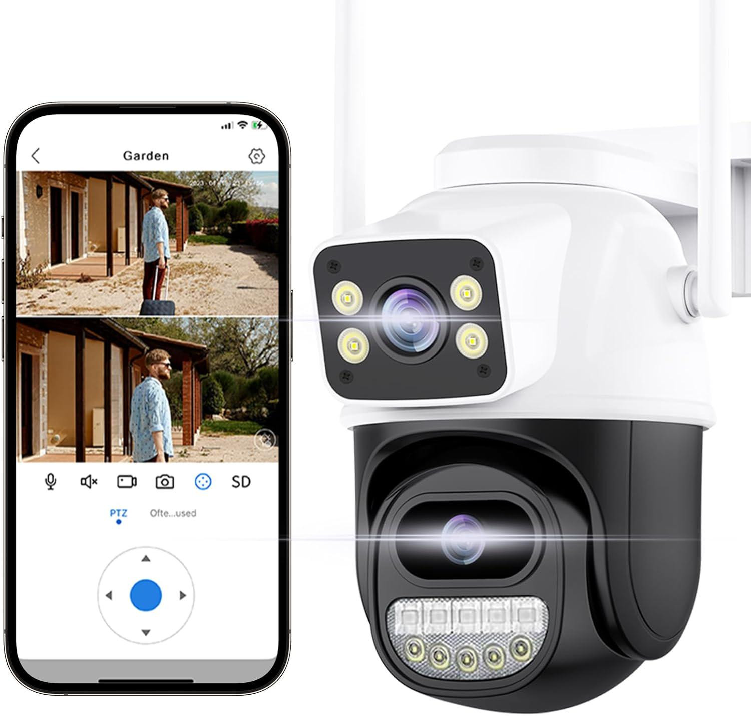 Security Camera Outdoor 2.4G WiFi PTZ Outdoor Camera Dual Lens Home Security-image