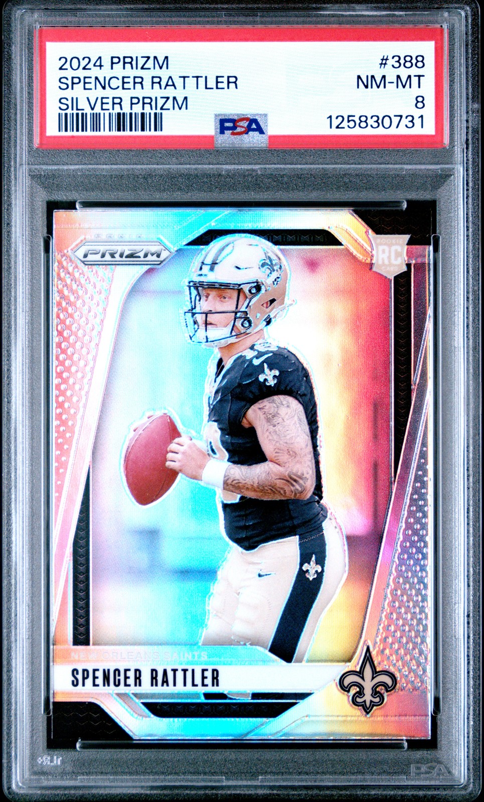 2024 PANINI PRIZM SILVER PRIZM #388 SPENCER RATTLER ROOKIE RC PSA 8