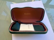 Gucci Green Velvet Eyeglass Case Hard Shell Authentic Designer Glasses Holder