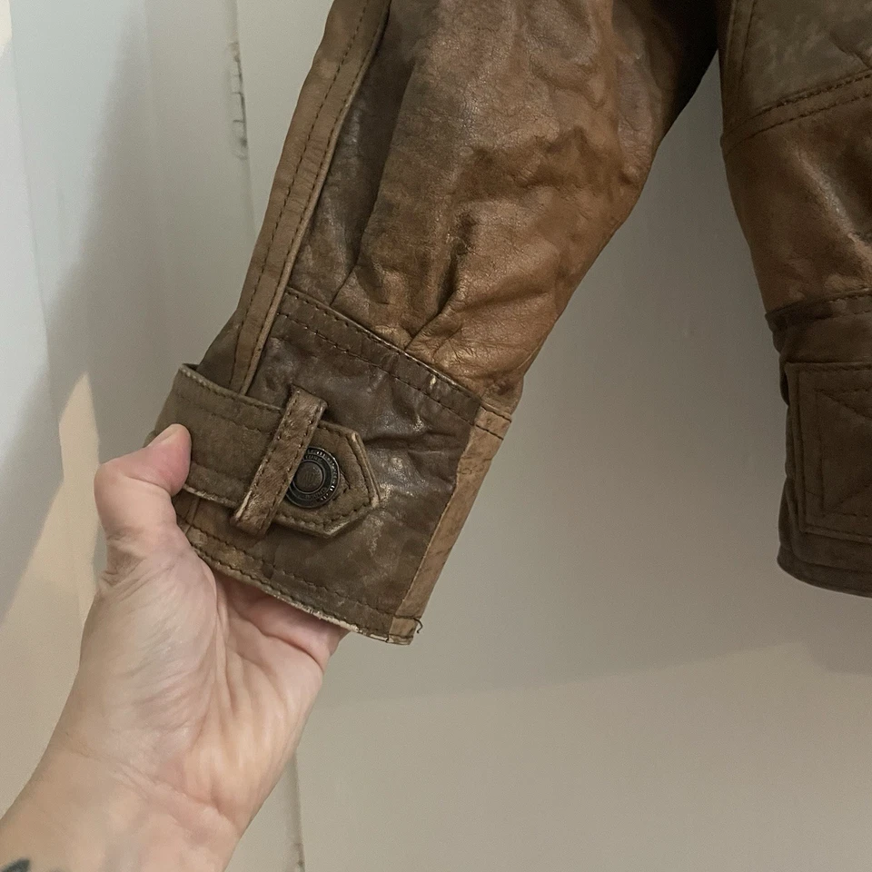 Vintage Adventure Bound Made in Korea Size L Women’s Brown Leather Bomber Jacket - Image 3 of 4