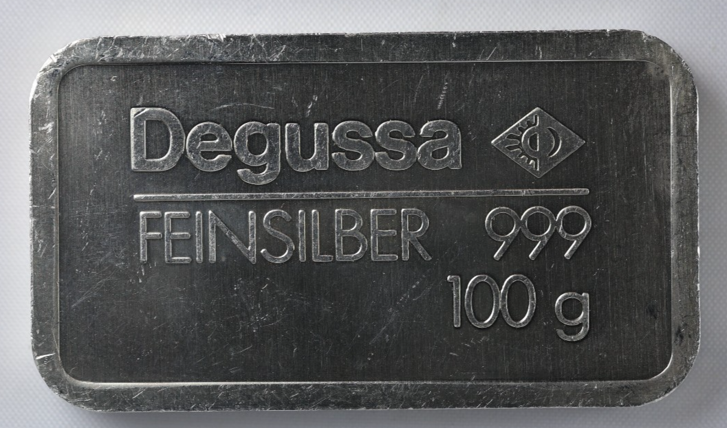 Degussa Feinsilber .999 Vintage 100-gram Silver Bar Rare German | eBay