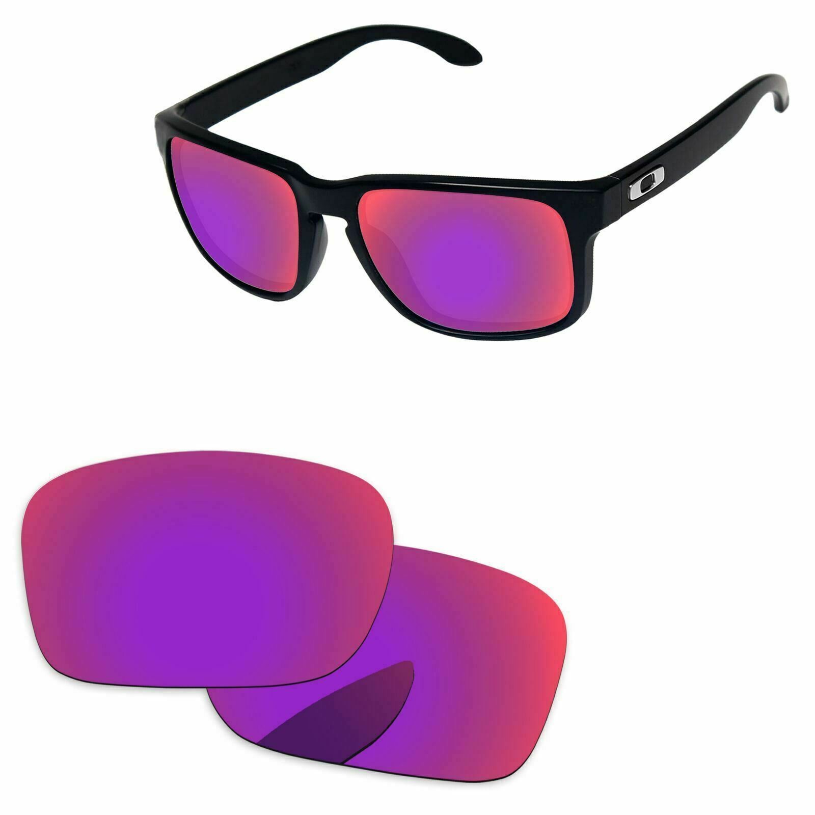 Lenslog Purple Red Polarized Replacement Lenses For-Oakley Holbrook OO9102 57