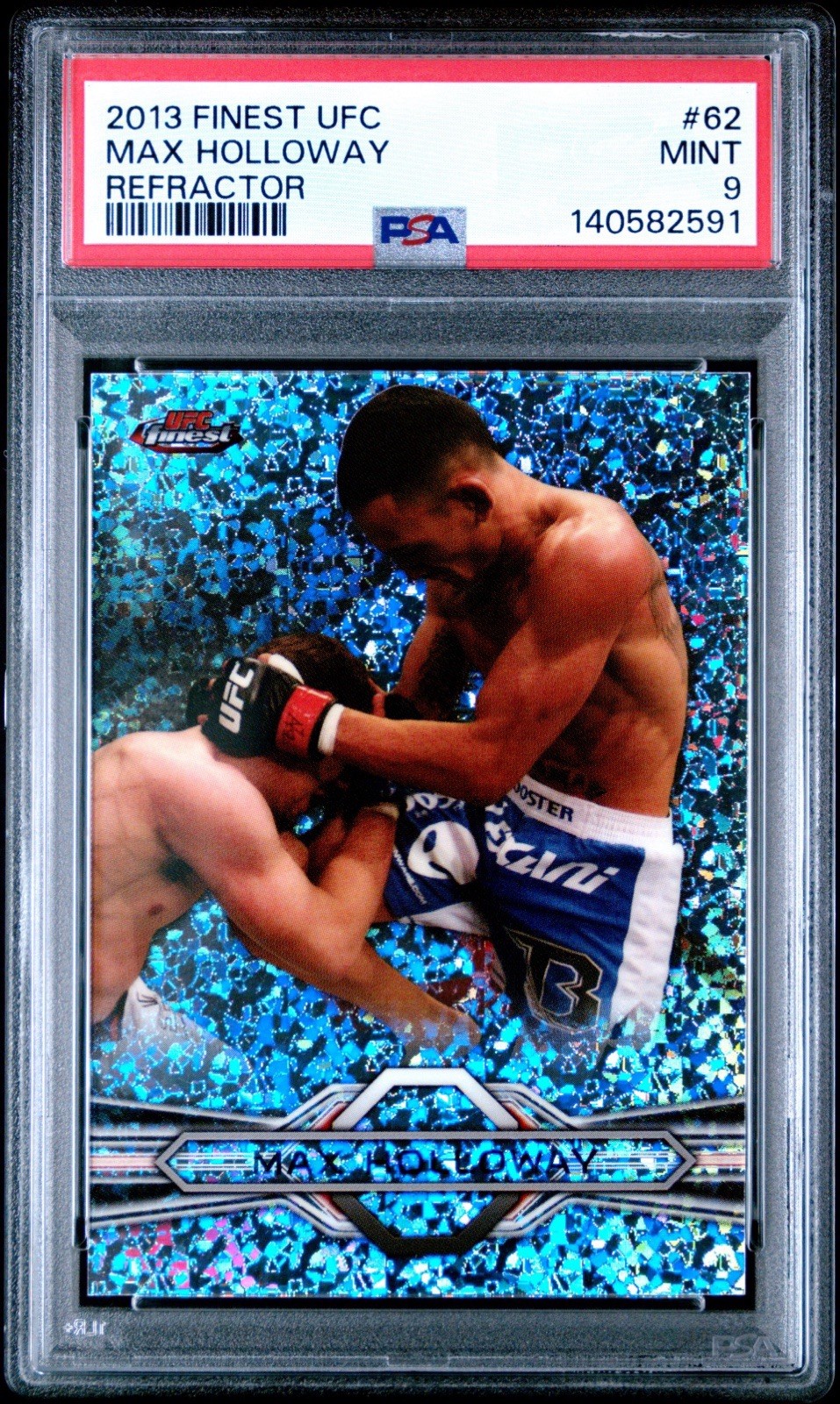 2013 TOPPS FINEST UFC 62 MAX HOLLOWAY REFRACTOR PSA 9