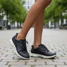 ECCO Multi-Vent Leather Gore-Tex Sneaker Womens Size 39 Black Leather Activewear