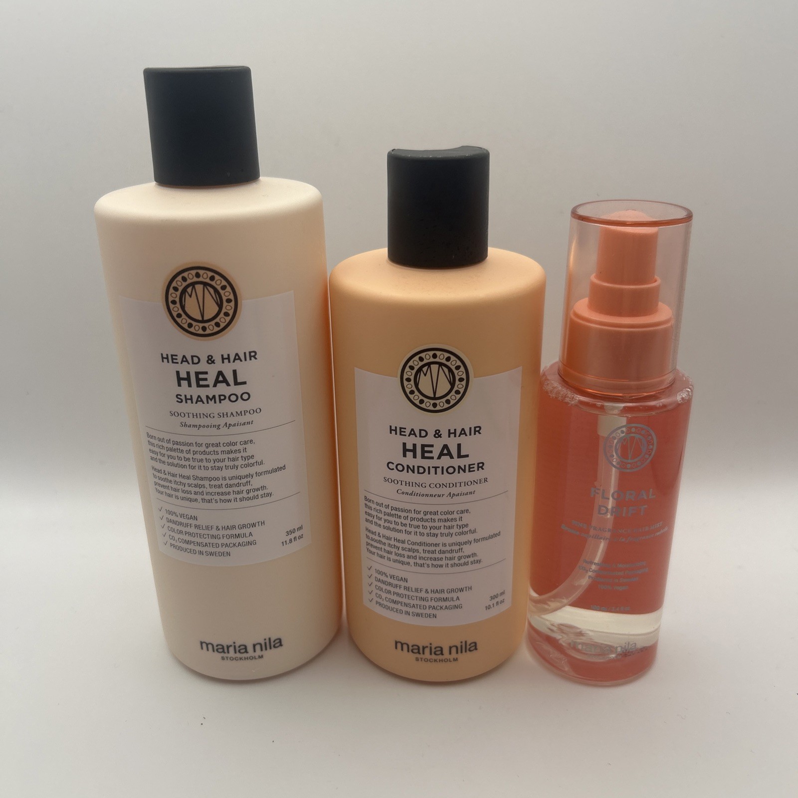MARIA NILA Head & Hair Heal Shampoo 350ml + Conditioner 300ml & Hair Mist 100ml