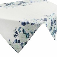 Tischdecke Tischtuch 85X85 Cm Weiß Blau TischwäSche Blumen Dekoration Modern