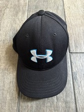 Under Armour Grey Logo Navy Baseball Hat - Youth S/M Stretch Fit
