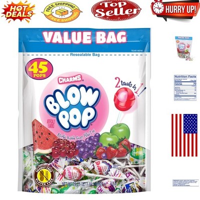 Blow Pop Assorted Flavor Lollipops - 45 Count