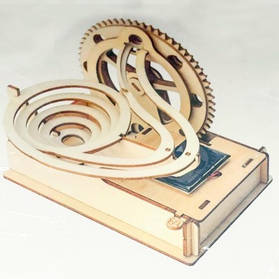 SmartsToy Wooden Marble Run Construction - Hybrid Model Kit - Sun/Battery STEM