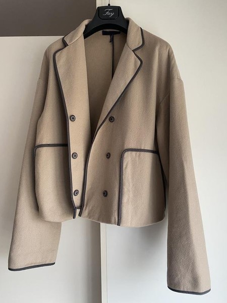Damen Jil Sander Mantel Beige Wolle 36 / S / 44