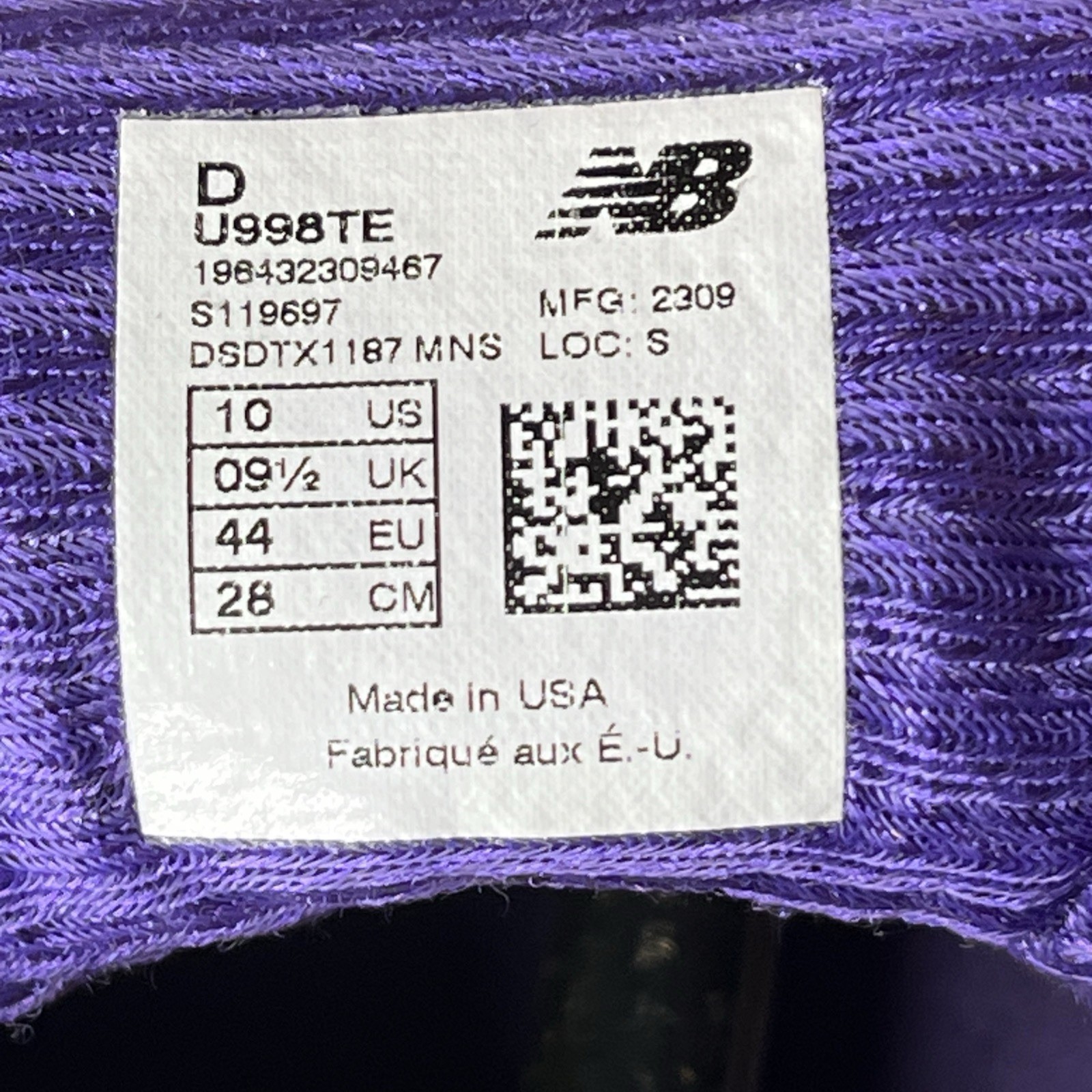 New Balance Teddy Santis 998 Plum/ Purple Size 10 Mens Made In USA thumbnail 6