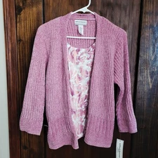 New Womans Petite Alfred Dunner Sweater Top Sz PXL  Pullover Layered Super Soft