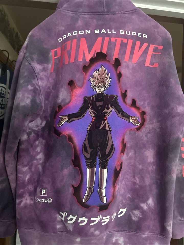 Primitive Dragon Ball Z Super Goku Black Rose Hoodie Purple Men's M - Image 2 of 4