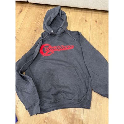 Young & Reckless Mens Hoodie Charcoal Gray Red Logo Graphic Sweatshirt M NWOT