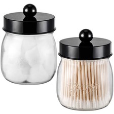Farmhouse Decor Apothecary Jar Set,Mason Jar Bathroom Vanity Storage Organizer C