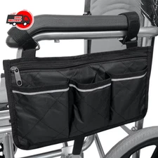 Wheelchair Armrest Organizer Waterproof Side Storage Pocket for Walking Aids