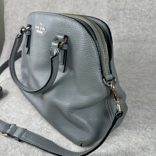 Kate Spade Jackson Street Lottie Grey Crossbody Tote Purse Pebbled Leather - Picture 3 of 22