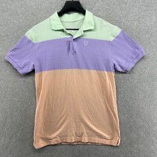 Simply Southern Polo Shirt Mens Size Small Pastel Short Sleeve Striped Logo