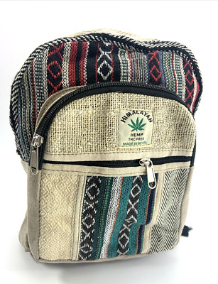 Himalayan Hemp THC Free Multi Color Small Handmade Backpack NWT