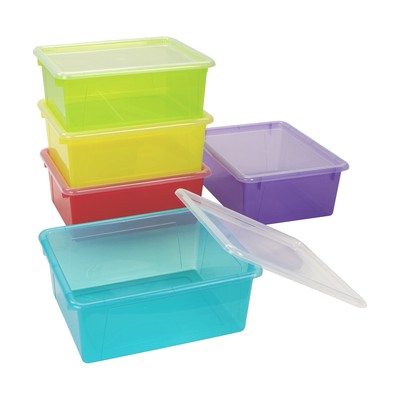 Storex Letter Size Deep Storage Tray   Organizer Bin with Non-Snap Lid for Cl...