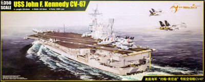 1967 USS John F. Kennedy CV-67 NAVY Flugzeugträger 1:350 Model Kit Merit 65306