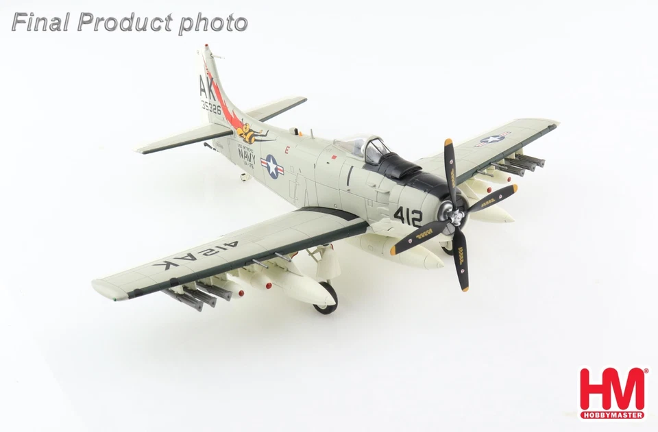 Hobby Master 1/72 HA2917 A-1H Skyraider USN VA-176 Thunderbolts, Pete Russel - Immagine 3 di 4