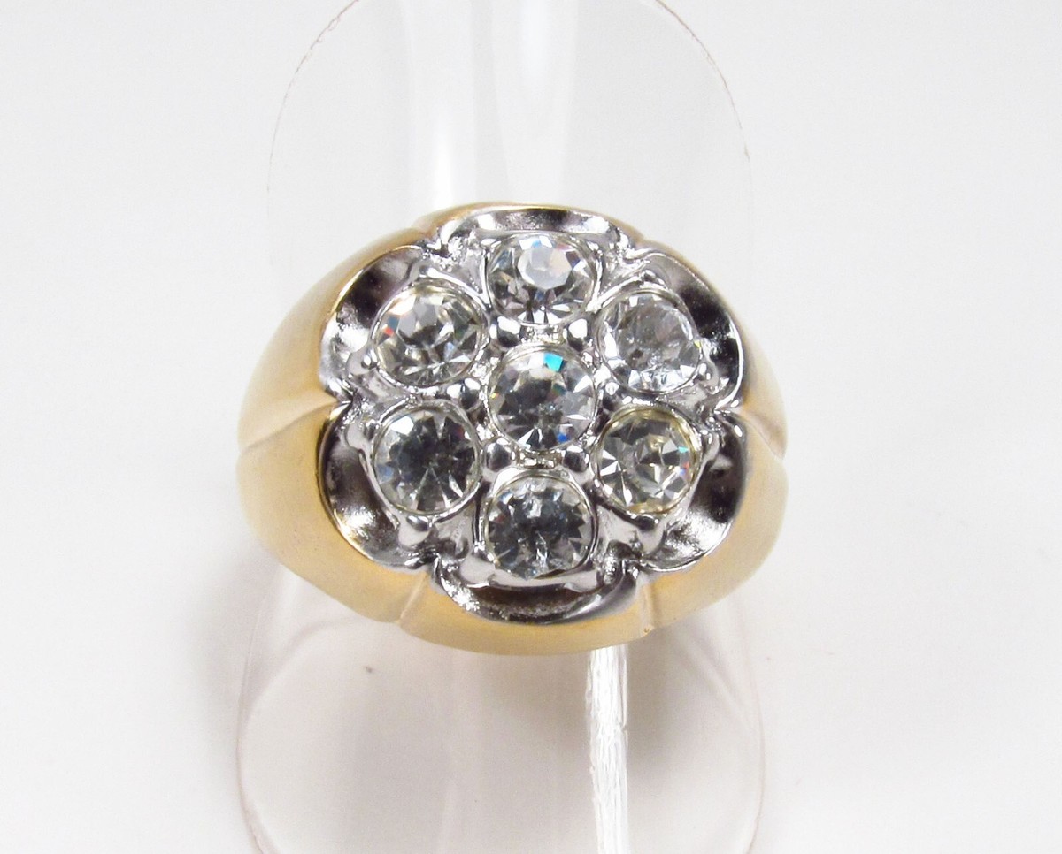 Vintage Vargas 18K Gold Electroplate Rhinestone Belcher