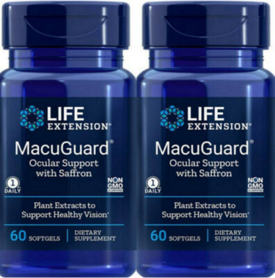 MACUGUARD  OCULAR SUPPORT with SAFFRON  EYE HEALTH 120 Softgels LIFE EXTENSION