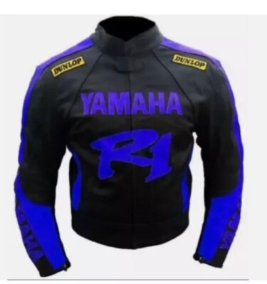 YAMAHA R1  Motorbike real Cowhide Leather Motorcycle Racing jacket