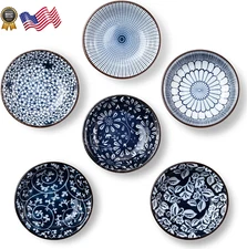 Dipping Bowls Soy Sauce Dish Ceramic 3 OZ Small Serving Set of 6 Mini 4 Inch US