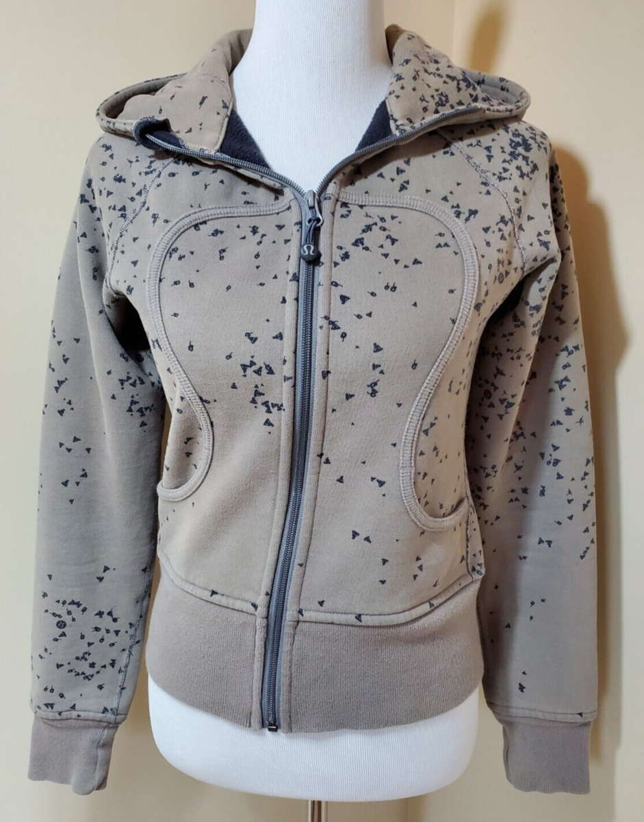 Sz Vintage Lululemon Scuba Jacket Hoodie Grey Gray Abstract Dot