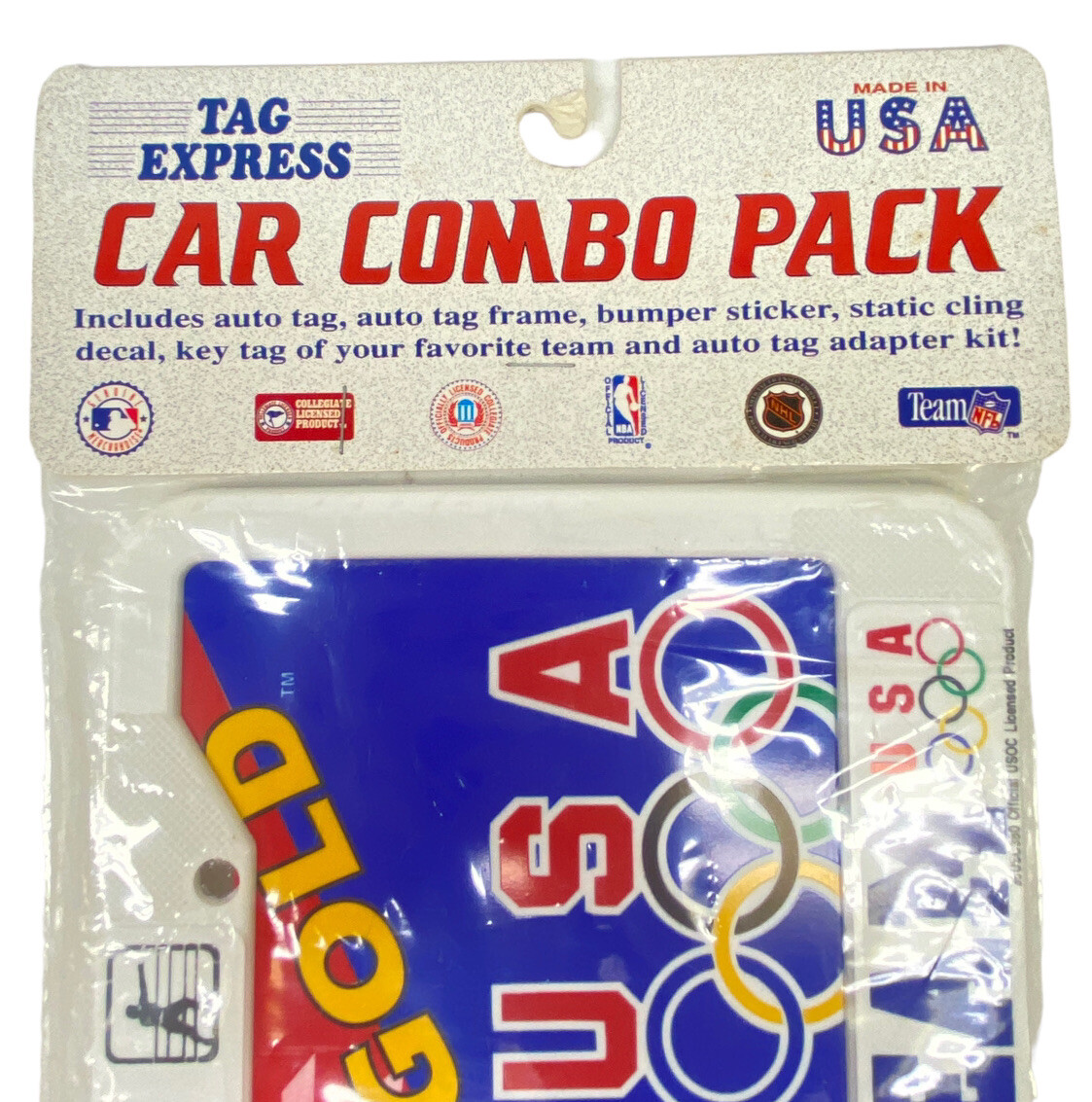 1996 US Olympic Team Go For The Gold License Plate Frame Keychain