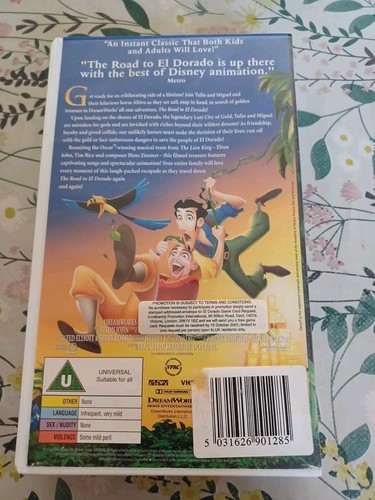 The Road to El Dorado Dreamworks Animated VHS Video NEW & SEALED FREE POSTAGE 01 - Picture 4 of 6