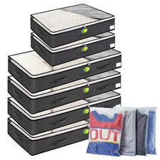 🎁 6-Pack Lightweight Underbed Storage Bags 🛏️ Foldable Organizer Gift Set