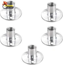 M12 Brad Hole Tee Nut Carbon Steel round Base Screw-In T-Nuts Furniture Hardware
