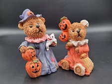 Halloween Bears Ks Collectible Resin Pumpkin Witch Ghost Costume Spooky Figurine