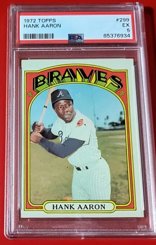 1972 Topps card of the all-time great HANK AARON PSA 5 EX