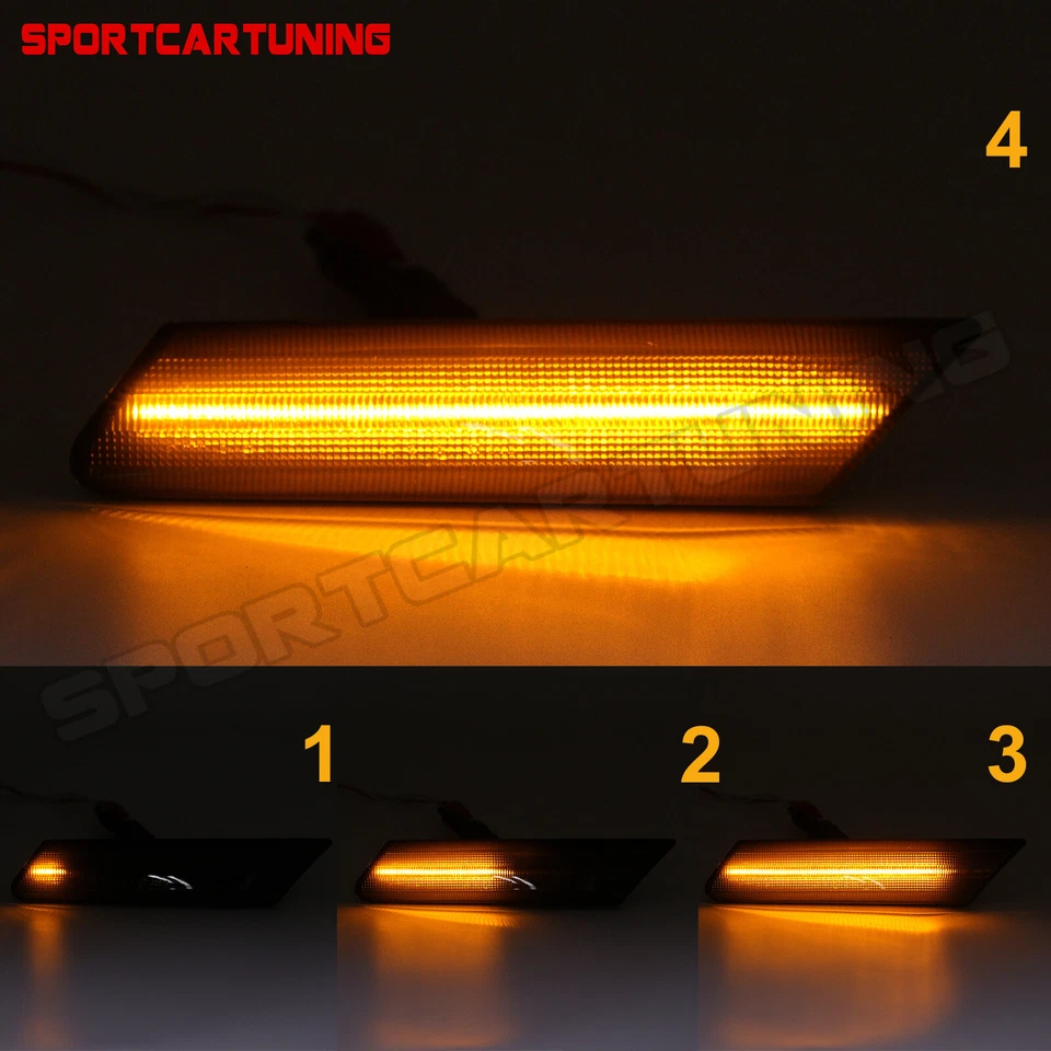 Sequential Smoked LED Side Marker Lights For Porsche 911 997 987 Cayman Boxster Foto 2 de 4